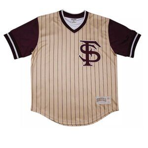 Florida State University Vintage-Inspired Baseball Pullover V-Neck Jersey – Gold